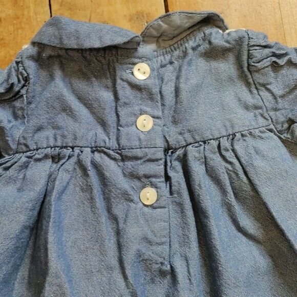 Gillians Closet dress 3 to 6 months cotton chambray embroidered spring summer - Picture 7 of 8